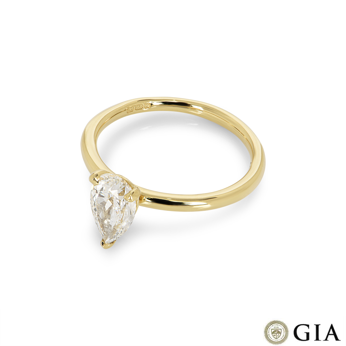 Yellow Gold Pear Cut Diamond Ring 1.00ct G/SI1
